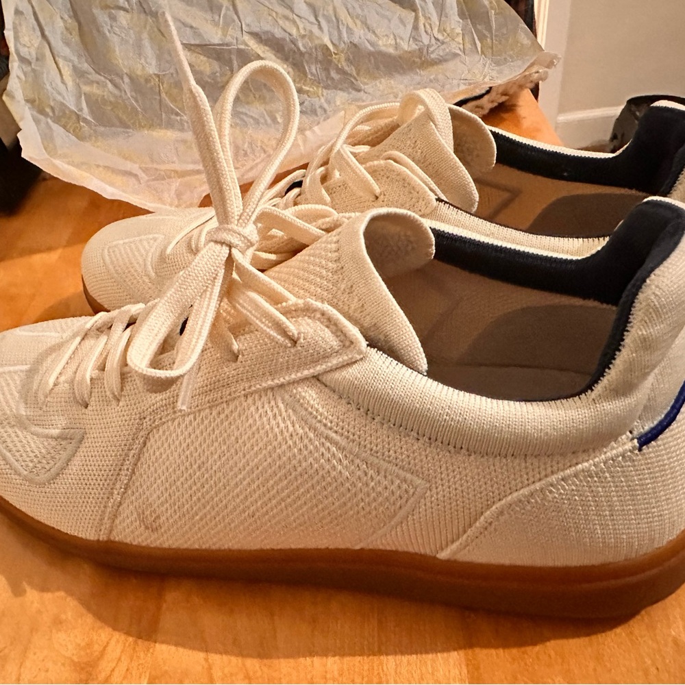 Rothy's Cream Knit Low-Top Sneakers with Gum-Colored Sole